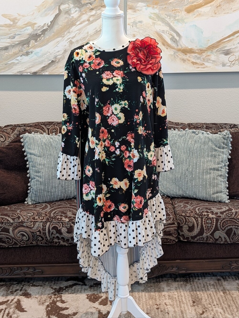 Multi Print Handmade High-low Top
